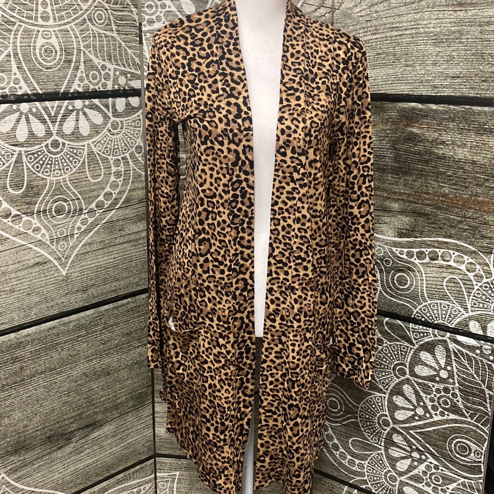 Cheetah Open Front Cardigan